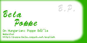 bela poppe business card